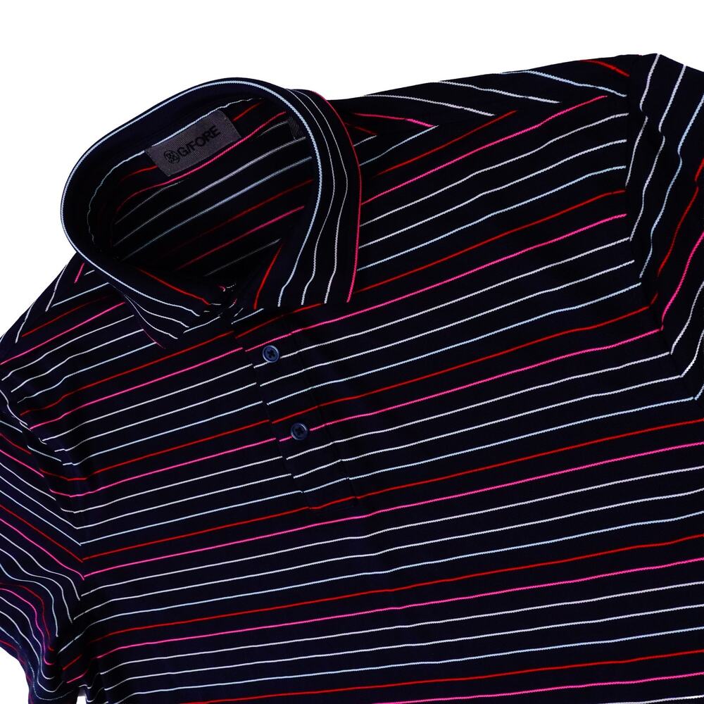 G/Fore Performance Stretch Striped Golf Polo Shirt Men's Large